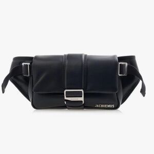 jacquemus black real leather fanny pack unisex perfect condition